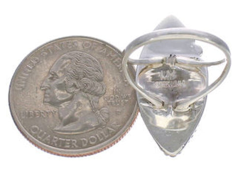 Authentic Sterling Silver Multicolor Inlay Ring Size 5-3/4 UX33886