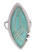 Turquoise Inlay Sterling Silver Southwest Ring Size 8-3/4 UX33920