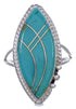 Turquoise Inlay And Sterling Silver Jewelry Ring Size 7-1/4 UX33927
