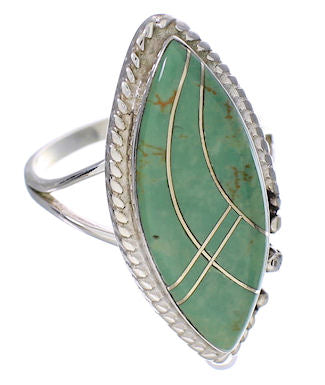 Southwest Sterling Silver Turquoise Inlay Ring