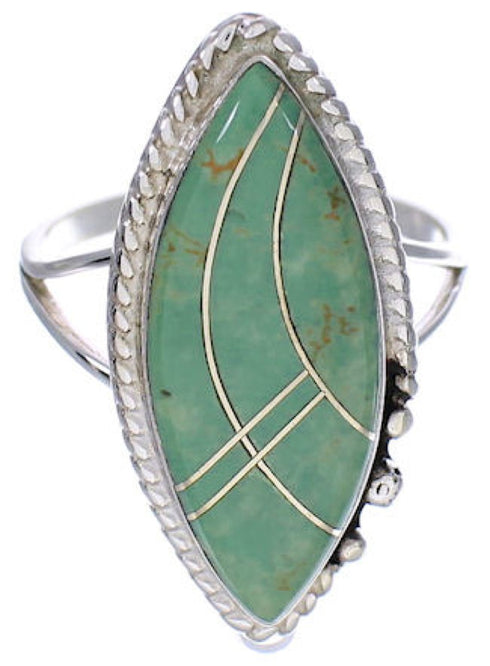 Genuine Sterling Silver Turquoise Inlay Ring Size 6-1/4 UX33933