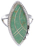 Genuine Sterling Silver Turquoise Inlay Ring Size 6-1/4 UX33933