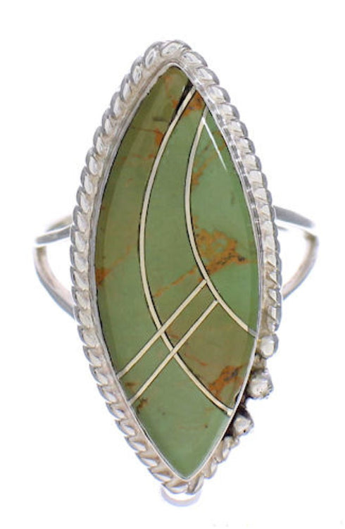 Genuine Sterling Silver Turquoise Jewelry Ring Size 7-1/2 FX93598