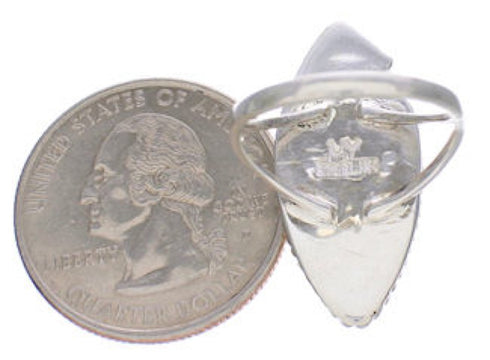 Genuine Sterling Silver Turquoise Jewelry Ring Size 7-1/2 FX93598