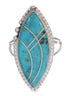 Turquoise Inlay Sterling Silver Southwest Ring Size 5-3/4 UX33956