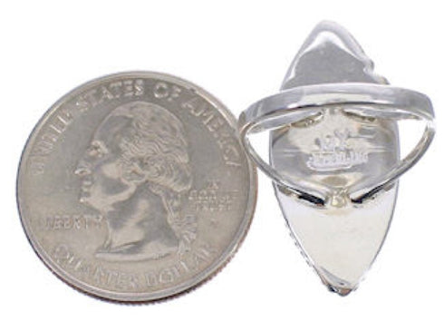 Authentic Sterling Silver Turquoise Inlay Ring Size 6-1/4 UX33973