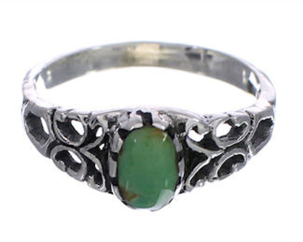 Genuine Sterling Silver Turquoise Southwest Ring Size 8-3/4 UX34013
