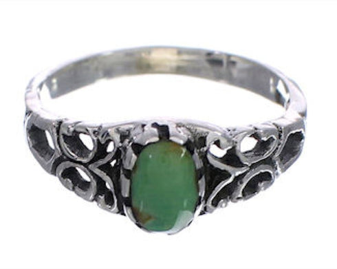 Authentic Sterling Silver Turquoise Jewelry Ring Size 7-3/4 UX34011