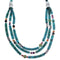 Navajo Indian Jewelry Silver Multicolor 3-Strand Necklace PX33721