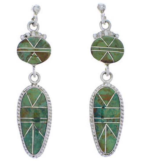 Turquoise Inlay Southwestern Earrings EX31754