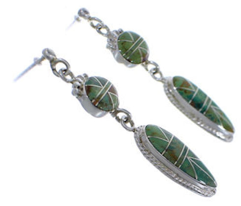 Turquoise Inlay Southwestern Earrings EX31754
