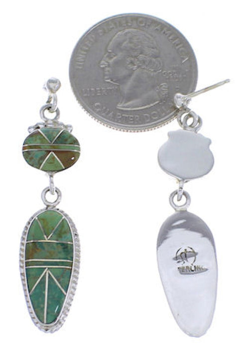 Turquoise Inlay Southwestern Earrings EX31754
