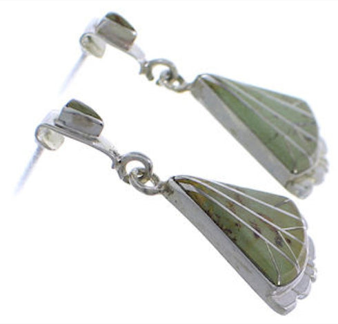 Turquoise Inlay Southwest Silver Earrings EX31799