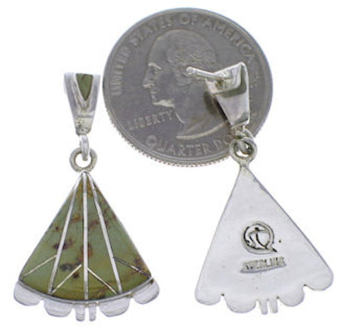Turquoise Inlay Southwest Silver Earrings EX31799