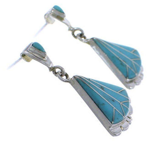 Southwestern Turquoise Inlay Earrings EX31807