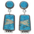 Turquoise And Opal Inlay Sterling Silver Earrings EX32471