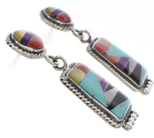 Multicolor Inlay Southwestern Earrings EX32501