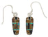 Southwest Multicolor Inlay And Silver Earrings EX32085