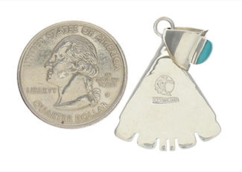 Turquoise Inlay And Sterling Silver Pendant EX32212