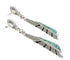 Southwestern Silver Turquoise Inlay Post Dangle Earrings TX26172