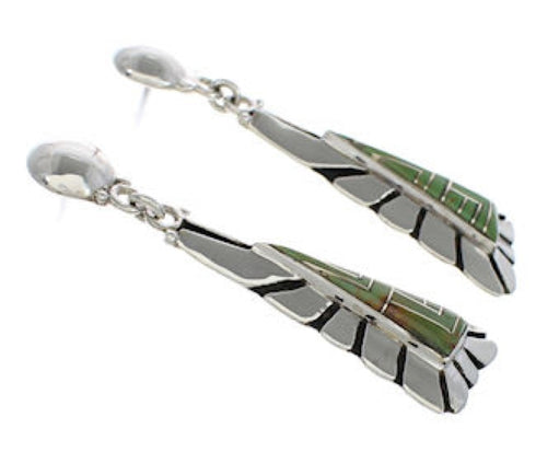 Southwestern Silver Turquoise Post Dangle Earrings Jewelry TX26173