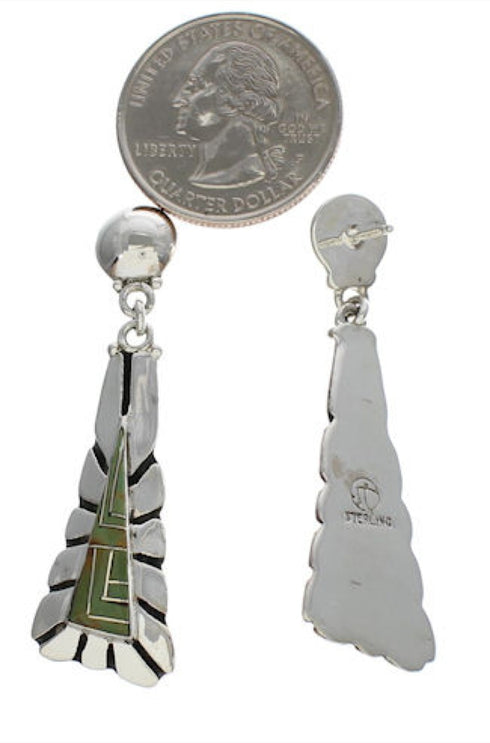 Southwestern Silver Turquoise Post Dangle Earrings Jewelry TX26173