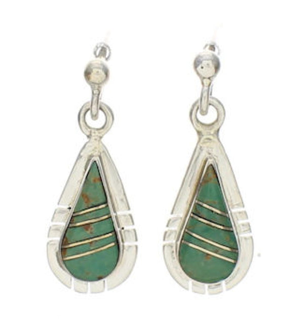 Southwestern Silver Turquoise Post Dangle Earrings Jewelry TX26291