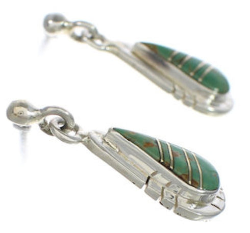 Southwestern Silver Turquoise Post Dangle Earrings Jewelry TX26291