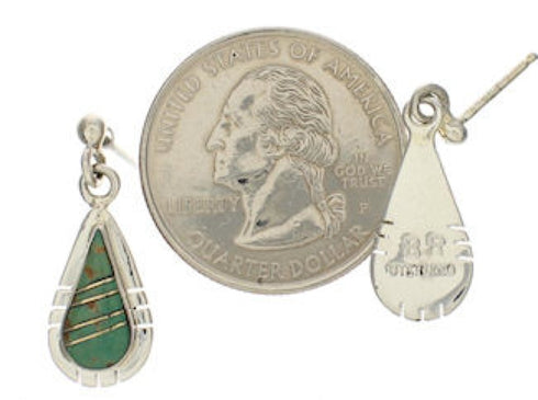 Southwestern Silver Turquoise Post Dangle Earrings Jewelry TX26291