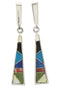 Southwestern Sterling Silver Multicolor Post Dangle Earrings TX26455
