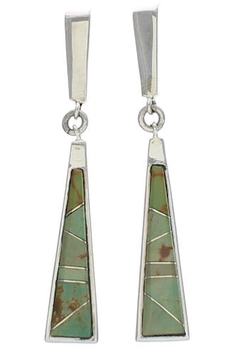 Sterling Silver Turquoise Southwestern Post Dangle Earrings TX26457