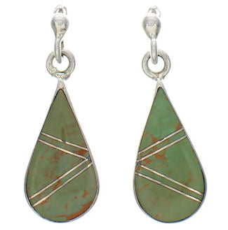 Turquoise Sterling Silver Southwestern Tear Drop Earrings TX26511