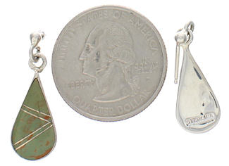 Turquoise Sterling Silver Southwestern Tear Drop Earrings TX26511