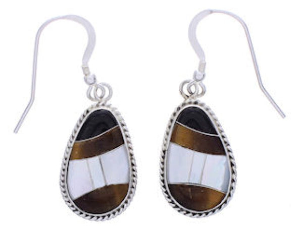 Sterling Silver Multicolor Southwest Hook Dangle Earrings FX31210