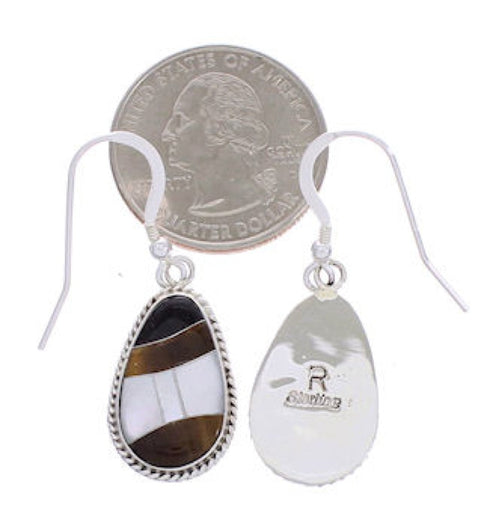 Sterling Silver Multicolor Southwest Hook Dangle Earrings FX31210
