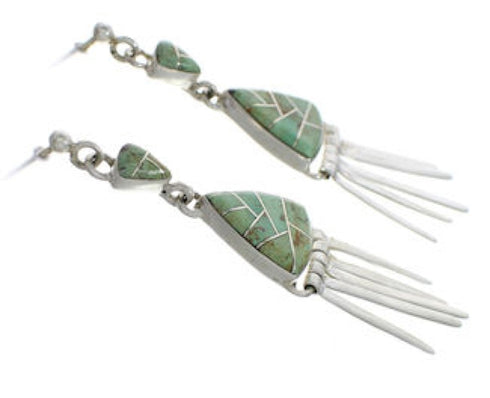 Sterling Silver Turquoise Southwest Post Dangle Earrings EX24634
