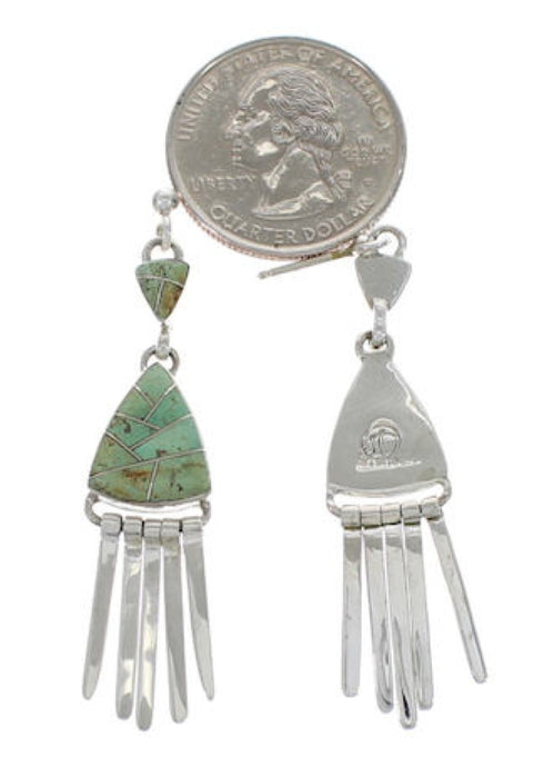 Sterling Silver Turquoise Southwest Post Dangle Earrings EX24634