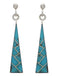 Genuine Sterling Silver Turquoise Southwest Post Dangle Earrings EX24796