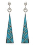 Genuine Sterling Silver Turquoise Southwest Post Dangle Earrings EX24796