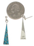 Genuine Sterling Silver Turquoise Southwest Post Dangle Earrings EX24796