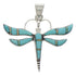 Sterling Silver Turquoise And Opal Dragonfly Pendant EX33133