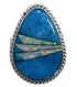 Turquoise And Opal Southwest Silver Ring Size 5-1/2 EX50778