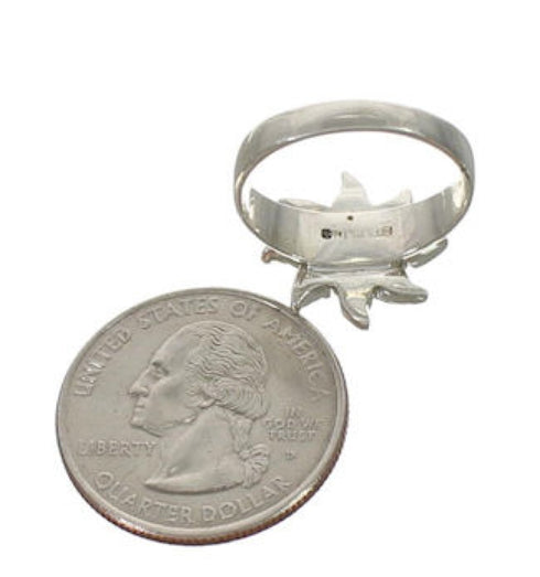 Southwest Turquoise Sun Silver Ring Size 8-1/2 CX52092