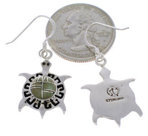 Turqouise Inlay Turtle Southwest Sterling Silver Earrings PX31980