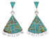 Turquoise Inlay Sterling Silver Jewelry Earrings PX32121