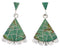Turquoise Inlay And Silver Jewelry Post Dangle Earrings PX32128