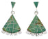 Turquoise Inlay And Silver Jewelry Post Dangle Earrings PX32128