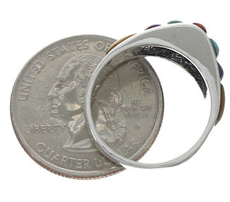 Multicolor Authentic Sterling Silver Ring