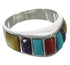 Multicolor Inlay Sterling Silver Southwest Ring