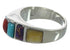 Multicolor Inlay Sterling Silver Southwest Ring